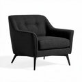 Fauteuil en tissu noir avec coussin rembourré dimensions 80 x 80 x 85cm