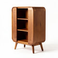 Meuble de rangement en bois de chêne clair avec portes et étagères 40 x 30 x 70cm