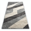 Tapis moderne en polyester gris et beige 150 x 90 x 2cm pour salon